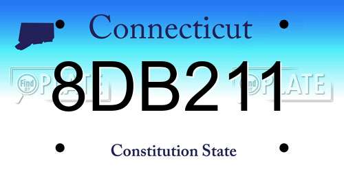 8DB211 Connecticut License Plate