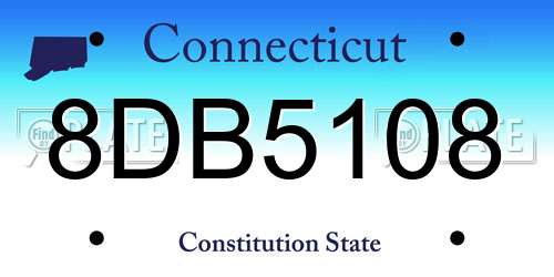 8DB5108 Connecticut License Plate
