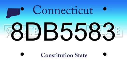 8DB5583 Connecticut License Plate
