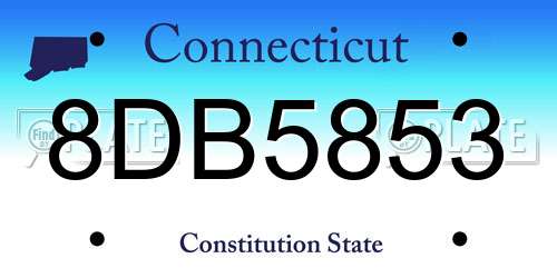 8DB5853 Connecticut License Plate