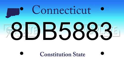 8DB5883 Connecticut License Plate