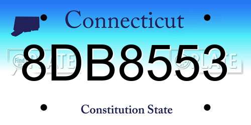 8DB8553 Connecticut License Plate