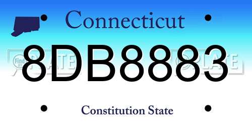 8DB8883 Connecticut License Plate
