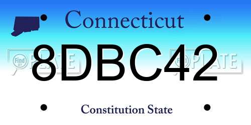 8DBC42 Connecticut License Plate