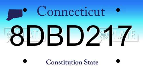 8DBD217 Connecticut License Plate