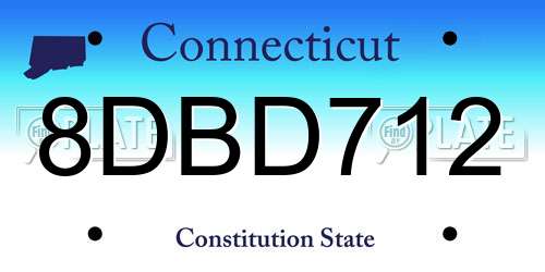 8DBD712 Connecticut License Plate