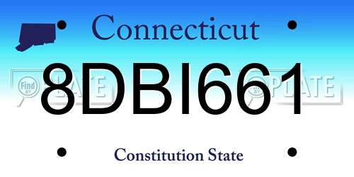 8DBI661 Connecticut License Plate