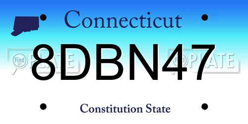 8DBN47 Connecticut License Plate