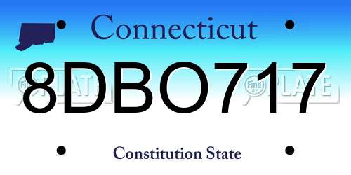 8DBO717 Connecticut License Plate