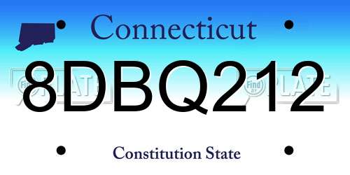 8DBQ212 Connecticut License Plate