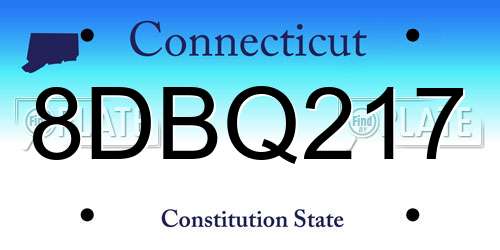 8DBQ217 Connecticut License Plate