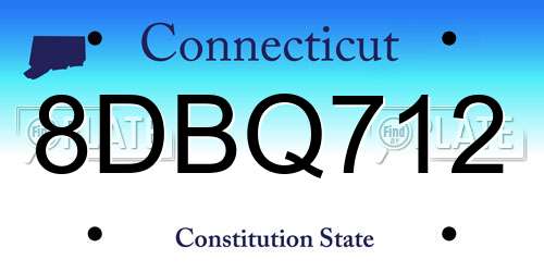 8DBQ712 Connecticut License Plate