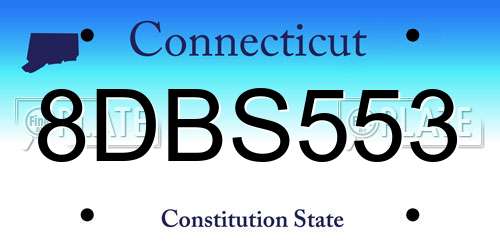 8DBS553 Connecticut License Plate