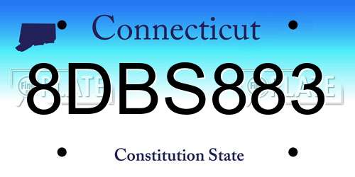 8DBS883 Connecticut License Plate