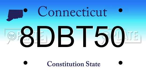 8DBT50 Connecticut License Plate