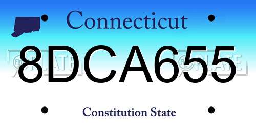 8DCA655 Connecticut License Plate