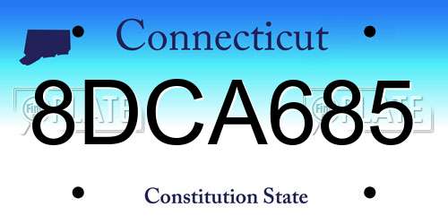 8DCA685 Connecticut License Plate