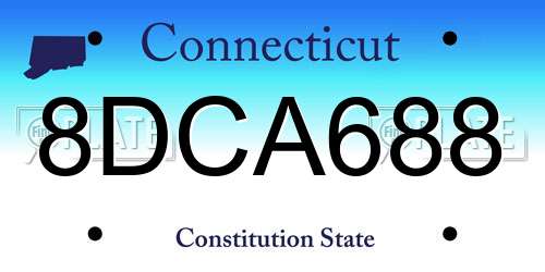 8DCA688 Connecticut License Plate