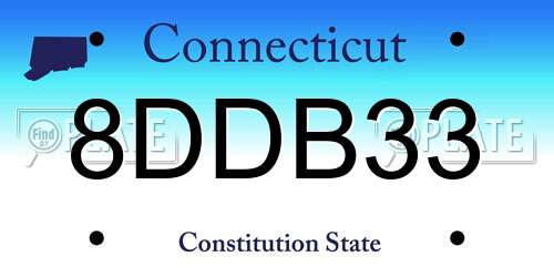 8DDB33 Connecticut License Plate