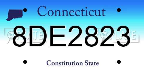 8DE2823 Connecticut License Plate