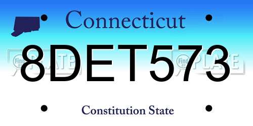 8DET573 Connecticut License Plate