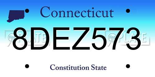 8DEZ573 Connecticut License Plate