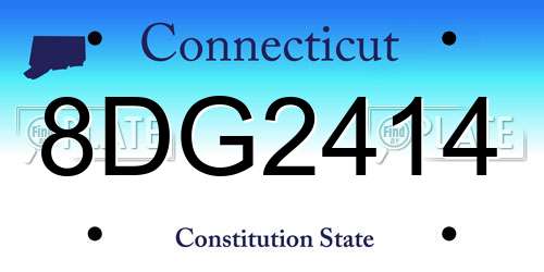 8DG2414 Connecticut License Plate