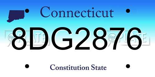 8DG2876 Connecticut License Plate