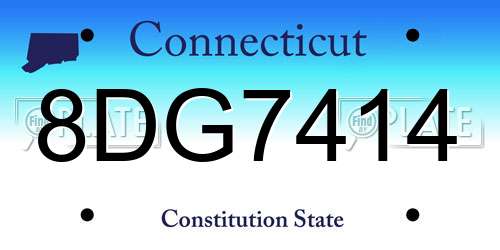 8DG7414 Connecticut License Plate