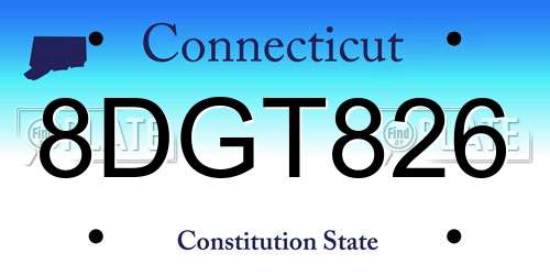 8DGT826 Connecticut License Plate
