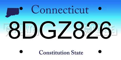8DGZ826 Connecticut License Plate