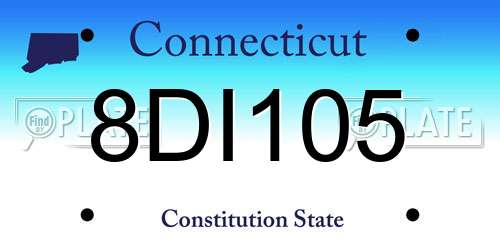 8DI105 Connecticut License Plate