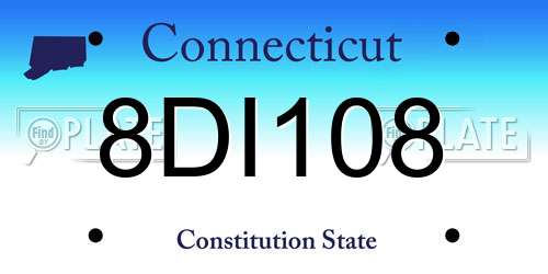 8DI108 Connecticut License Plate