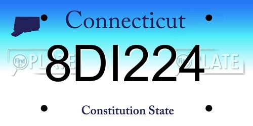 8DI224 Connecticut License Plate