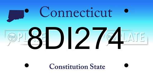 8DI274 Connecticut License Plate