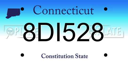 8DI528 Connecticut License Plate