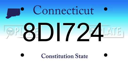 8DI724 Connecticut License Plate