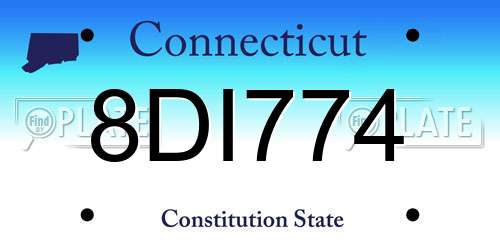 8DI774 Connecticut License Plate