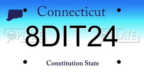 8DIT24 Connecticut License Plate