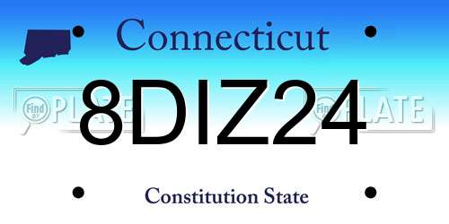 8DIZ24 Connecticut License Plate