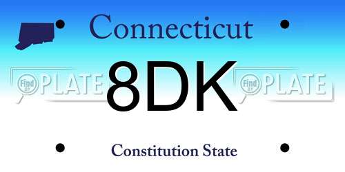 8DK Connecticut License Plate