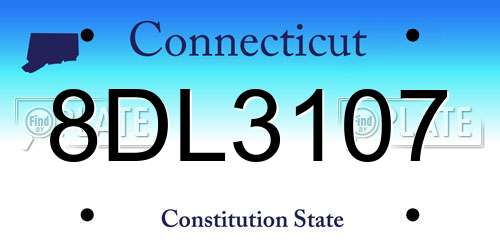 8DL3107 Connecticut License Plate