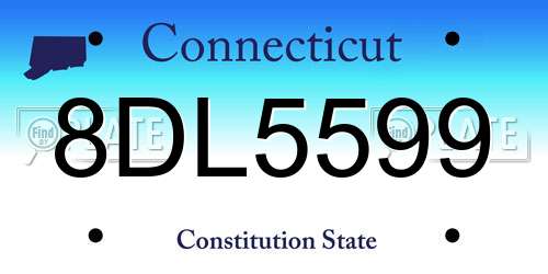 8DL5599 Connecticut License Plate