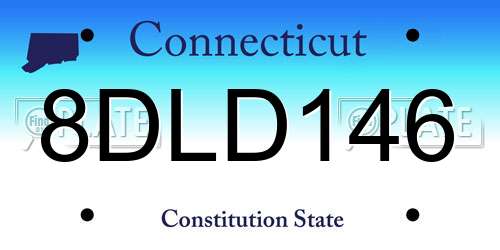 8DLD146 Connecticut License Plate