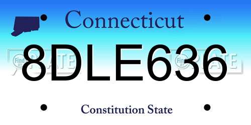 8DLE636 Connecticut License Plate