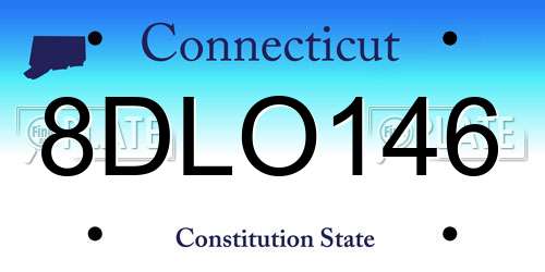 8DLO146 Connecticut License Plate