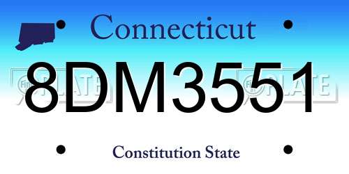 8DM3551 Connecticut License Plate