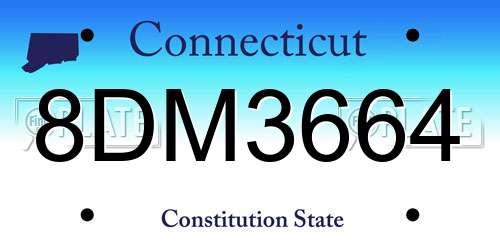 8DM3664 Connecticut License Plate