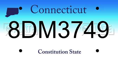 8DM3749 Connecticut License Plate