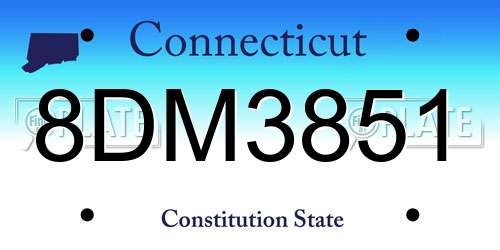 8DM3851 Connecticut License Plate
